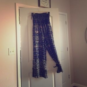 Strapless wide leg one piece medium