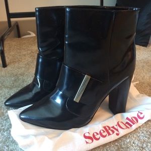 See by Chloé Wide Strap Ankle Boots, worn once!