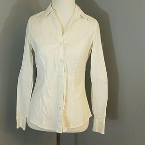 White pintuck button down blouse