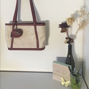 Vintage Etienne Aigner Apple Straw Tote Bag