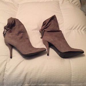 Dark Gray Suede Nine West Slouchy Boot