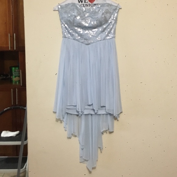 Teeze Me Mid Dress Strapless Baby Blue - Picture 1 of 4