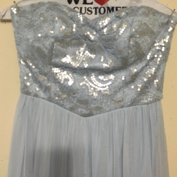 Teeze Me Mid Dress Strapless Baby Blue - Picture 3 of 4