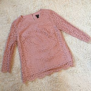 J Crew Blush Lace Top