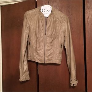 Tan leather jacket