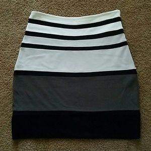 Express Striped Pencil Skirt