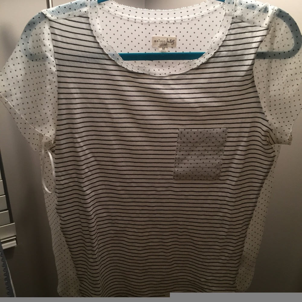 Maison Jules Striped Pocket Tee