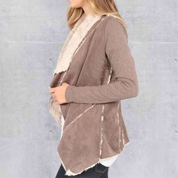 "Carpe Diem" Shearling Lined Faux Suede Jacket - Picture 2 of 4