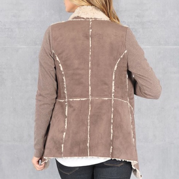 "Carpe Diem" Shearling Lined Faux Suede Jacket - Picture 3 of 4