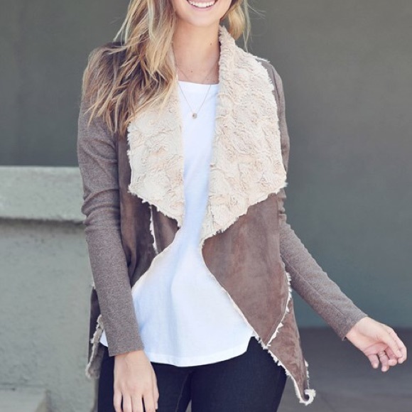 "Carpe Diem" Shearling Lined Faux Suede Jacket - Picture 4 of 4