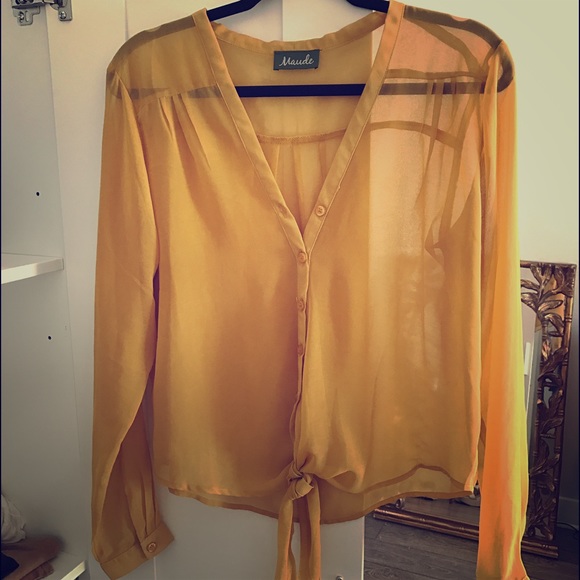 Sheer Button-Down Blouse