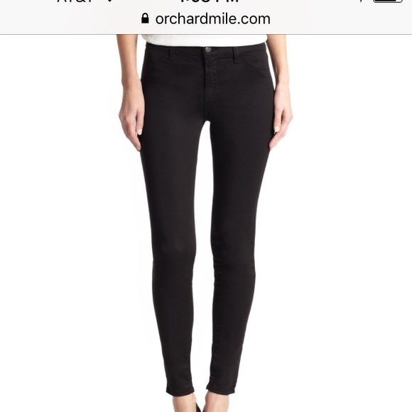 J Brand Mid-Rise Super Skinny Luxe Sateen Pant