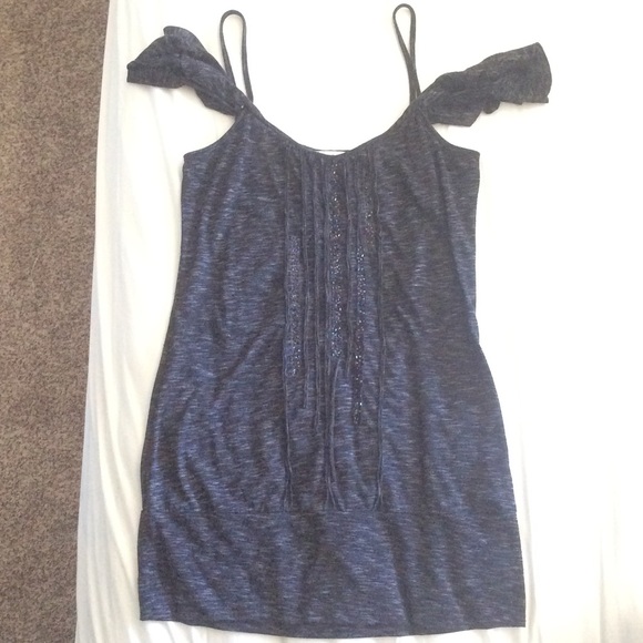 Black and Gray Miss Me Shirt with beaded accents