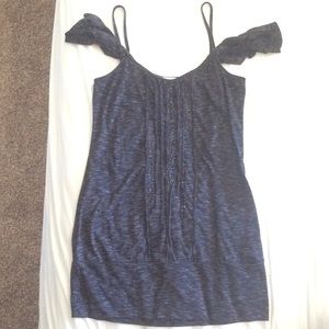 Black and Gray Miss Me Shirt with beaded accents