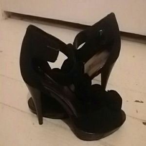 Black rose high heels