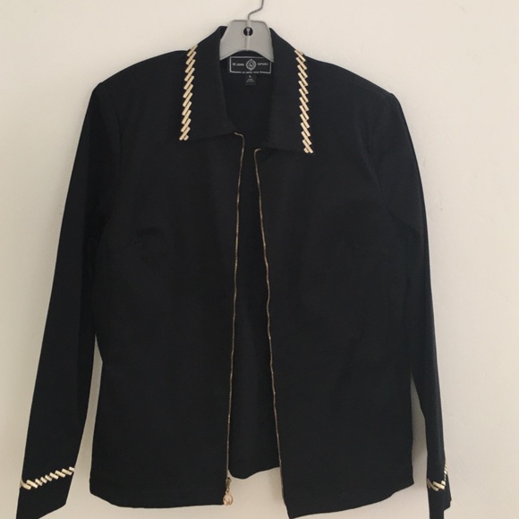 St. John Sport black zip front jacket.  Size L