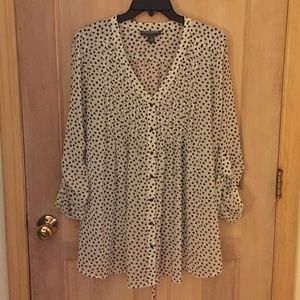 Polka dot polyester blouse