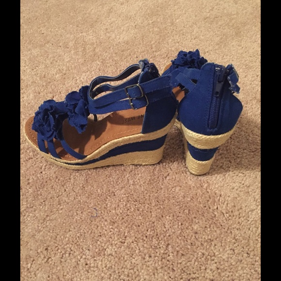 Nine West Shoes - Nine West Blue Material Wedges