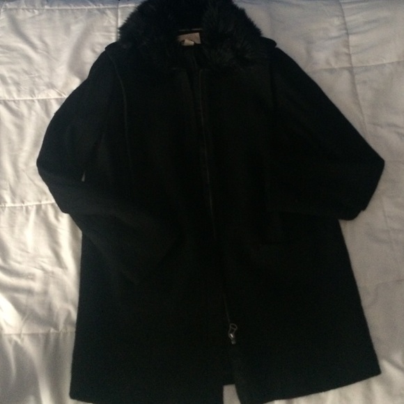 H&M faux fur lined coat