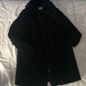 H&M faux fur lined coat