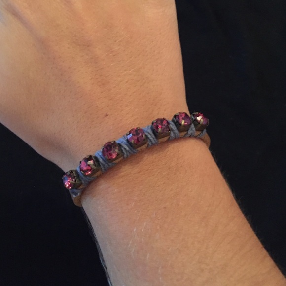 Leather Stoned Bracelet