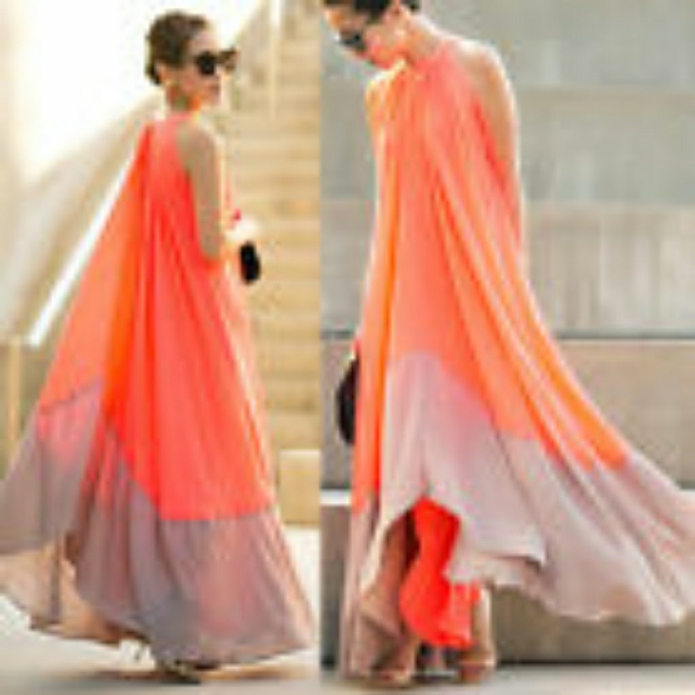 NWOT BEAUTIFUL SHEER LINED CHIFFON MAXI DRESS