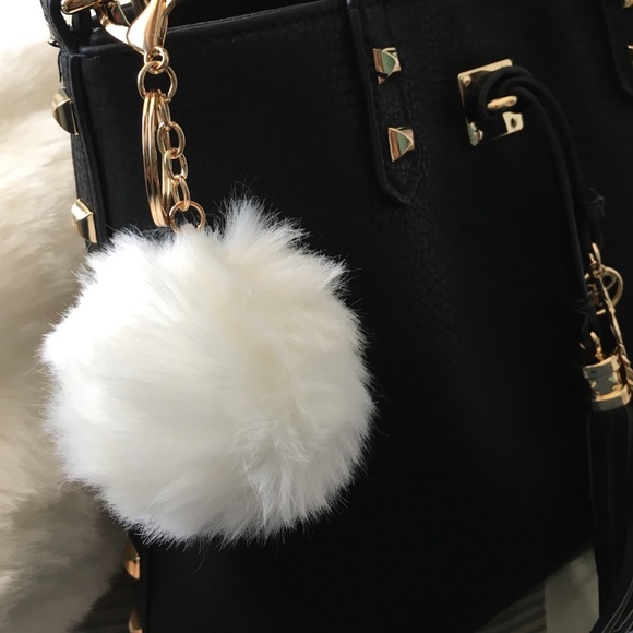 NEW white Pom Pom puff ball accessory