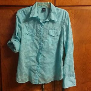 Gap Shear Burnout Snap Button Down