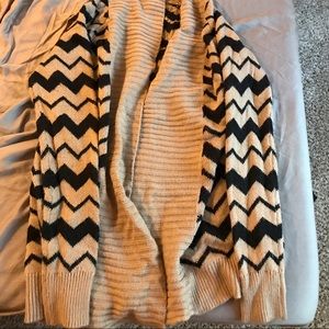 Brown and black cardigan