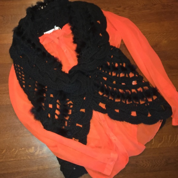 Black fur vest