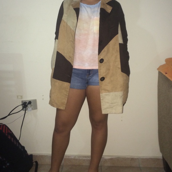 Forever 21 brown and tan pea coat - Picture 4 of 4