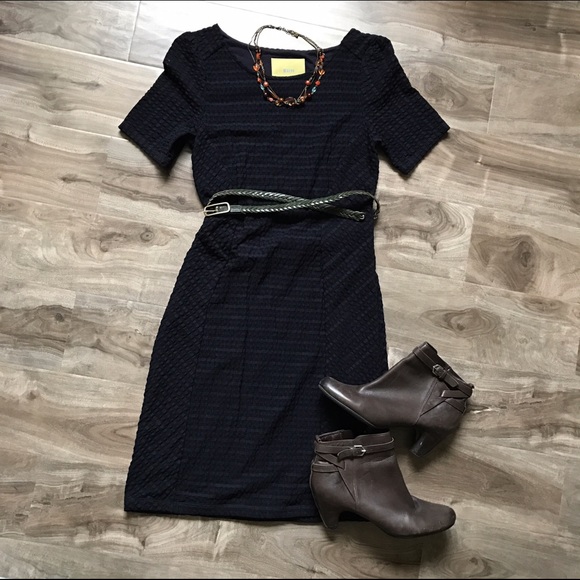 Maeve Short Sleeve Navy Dress XS