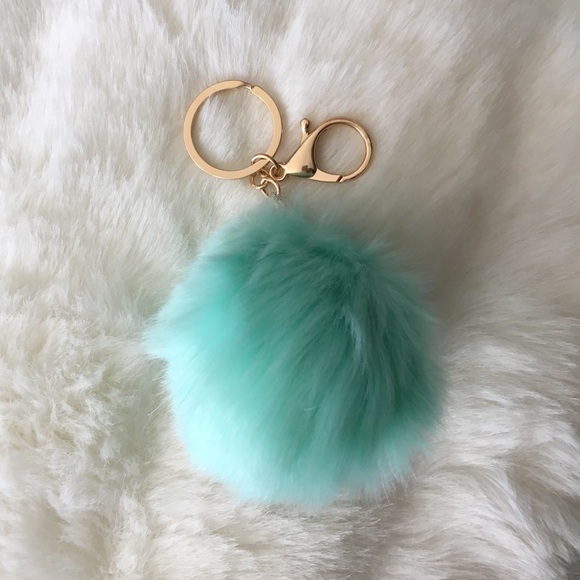 NEW mint colored Pom Pom puff ball accessory