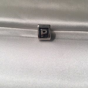 Pandora charm "P" initial. Three sides