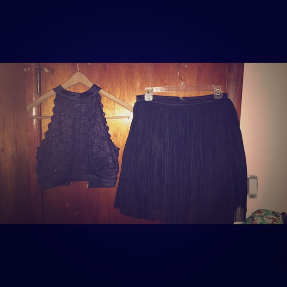 2 piece navy blue dress