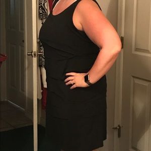 Chico's dress. Knee length with ruffles. Like new