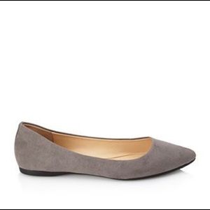Grey faux suede pointed flats from Forever 21