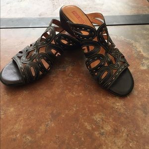 Pikolinos Black Leather Sandal