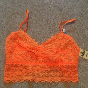 Orange lace bralette Victoria's Secret pink NWT
