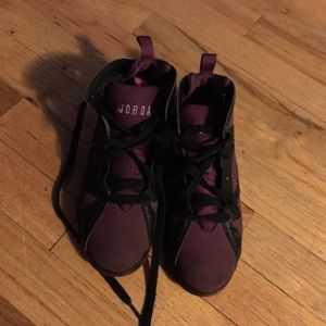 Purple and black Jordan's