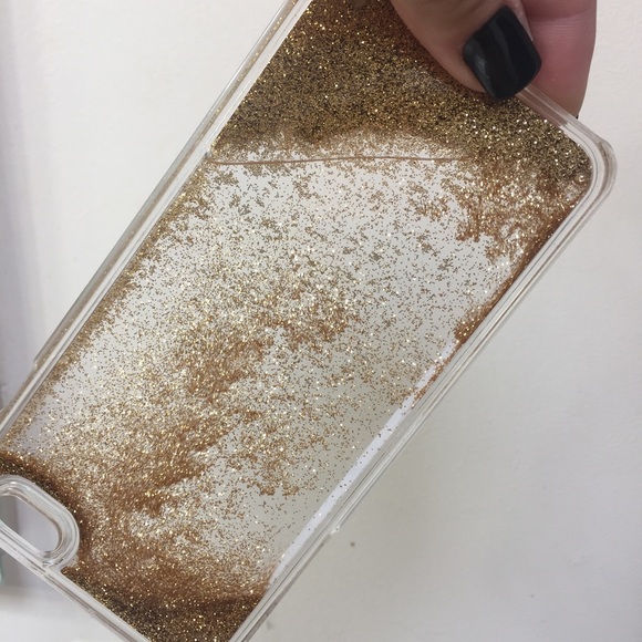 Gold sparkle water iPhone 6 Plus case