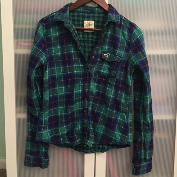 Plaid Hollister shirt.