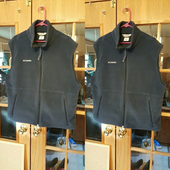 Columbia men's sz L blue fleece vest