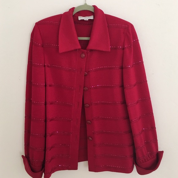 Stunning St. John knit two-piece dress and jacket.