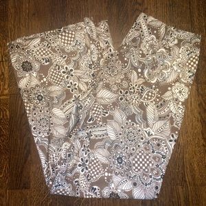 Talbots Wide Leg Linen Patterned Pants Size 8