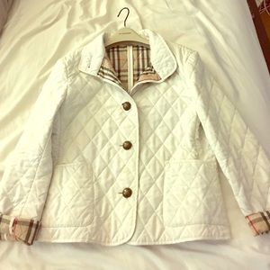 Burberry white quilted jacket