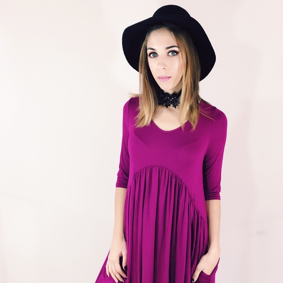 Magenta Midi Dress - Picture 2 of 4
