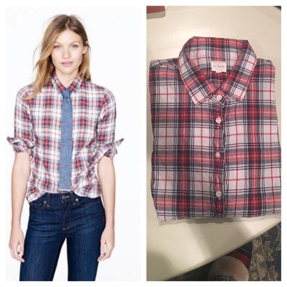 J. Crew Tops - 🆕 HP! J Crew Factory tartan shirt