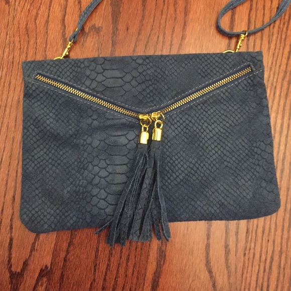 Authentic suede clutch from Italy