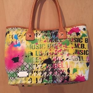 L.A.M.B by Gwen Stefani yellow Graffiti Tote